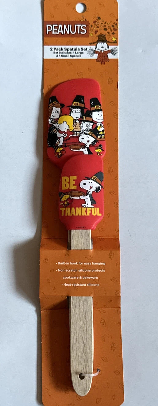 NEW PEANUTS Thanksgiving Snoopy Spatula Set of 2 Fall Kitchen Utensils